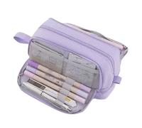 Koolenry Large Capacity Four-Opening Pencil Case Multi-Function Simple Solid Color Popular Uniform Pencil Case B