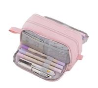 Koolenry Large Capacity Multi-Function Pencil Case Four-Opening Popular Uniform Simple Solid Color Pencil Case C