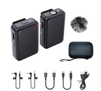 Koolenry Lavalier Recording Microphone Dual Channel with 98ft for Smartphone DSLR Camera DV Vlog Live Style:1 RX and 1TX