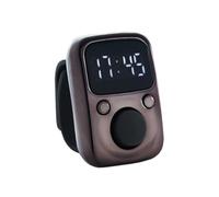 Koolenry LED Electronic Counter Rechargeable with Time Counter Convenient 5-Digit Adjustable Finger Ring Counter Coffee