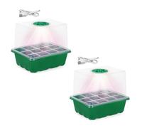 Koolenry LED Grow Light 12 Hole Seed Tray Plant Planting Box Seedling Tray Gardening Germination Tool
