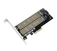 Koolenry M.2 Dual M.2 PCIE 4.0 Adapter for NVMe/NGFF SSD NVME (M Key) and (B Key) SSD to PCIe X4 X8 X16 Slot