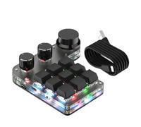 Koolenry Macropad Gamer Custom Macro Keyboard Mechanical Hot Swap Mini 9 Keys 3 Knob RGB Program 18 Characters Wireless BT