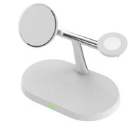 Koolenry Magnetic Wireless Charging Station 3 in 1 Charger Super Fast Charging for Most Smartphones, Smart Watch Earbuds White