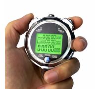 Koolenry Metal Luminous Digital Stopwatch Timer 0.001s Portable Sports Running Training Timer Professional Channels 100 Tracks