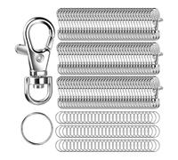 Koolenry Metal Swivel Snap Hooks and Key Rings, 120PCS Small Lobster Claw Keychains Clasps and 120PCS Key Chain Ring 240PCS