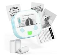 Koolenry Mini Portable Sticker Printer, D21 Bluetooth Enabled Sticker Maker Machine Featuring 3 Rolls of Paper, Thermal Inkless Print Pods Included