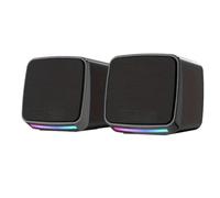 Koolenry Mini Speaker with Stereo Sound and Cool Lights USB Powered 6W 3.5 mm AUX-in Portable Computer Speakers