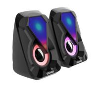 Koolenry Mini USB Wired Computer Speaker USB Powered RBG Gaming Speakers RGB Lighting Desktop Gaming High Volume Colorful Lights Volume Control Home Office Colorful Powerful Loudspeaker