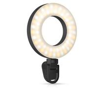 Koolenry Mobile Phone Fill Light, LED Selfie Light Anchor Live Broadcast Photo Light, Laptop Video Conference Ring Light Black