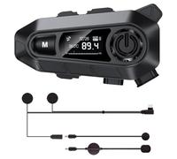 Koolenry Motorcycle Helmet Headset Motorcycle Bluetooth Headset with 2 Type Mics Hands-Free Call/Music/Waterproof/Noise Cancellation