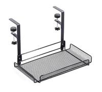 Koolenry No Drill Under Desk Cable Management Tray with Clamp-Premium Wire Tray Cord Organizer - Thin Steel Cable Tray Basket B