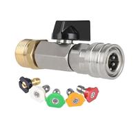 Koolenry On/Off Switch Ball Valve Kit for Power Washing, Includes 1/4inch Quick Connector and M22 14mm Nozzle
