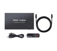 Koolenry Optical Switcher Spdif Toslink Optical Digital Audio Splitter 3 in1 Out withIR Remote Control Optical Cable