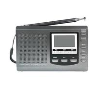 Koolenry Outdoor Emergency FM Radio Receiver Stereo Portable with Digital Alarm Clock MW/SW Radio Gray