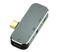 Koolenry PC Computer Type-C Extension Hub 3.55mm Jack PD100W USB3.0/USB2.0-Compatible USB Extender YX04 X3