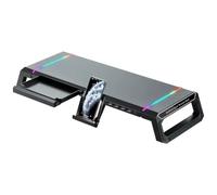 Koolenry PC Monitor Stand Laptop Monitor Stand 4USB RGB Light Keyboard Storage Space USB2.0 Fast Charging