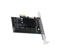 Koolenry PCI-Express X1 to 3 Controller PCIe to 8-Port Expansion Card-Multiplier Riser Adapter for SSD/HDD for Mining