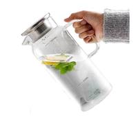Koolenry Pitcher Lid and Spout, Glass Carafe for Hot/Cold Water, Large Iced Tea Pitcher for Coffee, Juice and Homemade Beverage