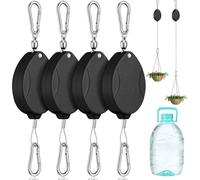 Koolenry Plant Pulleys 4-Pack for Hanging Plants Heavy-Duty Retractable Hooks Climbing Style Hangers for Garden Baskets