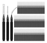 Koolenry Plastic Dental Brush Cleaner for Braces, 150-Pack Interdental Brush Set with Soft Spiral Heads, Ideal for Cleaning Teeth