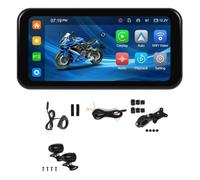 Koolenry PND 6.25-Inch Front and Rear Dual Recording Motorcycle for CarPlay Android Auto Mote Smart Display Navigation Carplay Vehicle Display Navigation 6.25''Motorcycle Monitor Carplay Android Auto