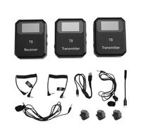 Koolenry Portable 2.4G Wireless Microphone Set with Noise Cancelling, Lavalier Mic, Dual Transmitter Clips, Receiver for Live Sound