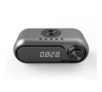 Koolenry Portable Bluetooth Speaker with LED Time Display, Clock, 15W Wireless Charging,Multifunctional Charge Station