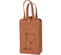 Koolenry Portable Double Layer Felt Bottle Tote Bag, Insulated Wine Cooler Bag, Travel Wine Bag for Wine Lovers