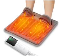 Koolenry Portable Electric Foot Heating Pad 9-Gear Winter Warm Plush Washable Foot Warmer 4 Timer Heater Mat UK Plug