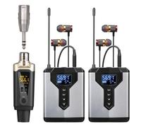 Koolenry Portable Rechargeable Wireless In-Ear Monitor System Transmitter and Receiver for Stage Performance B