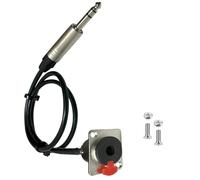 Koolenry Premium 6.35mm 1/4inch D-Type Solderless Pass-Through Cable Audio, Female to Male Panel Mount