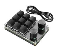 Koolenry Programmable RGB Macro Keyboard with Dual Knobs 9 Keys One Handed Mini Mechanical Gaming Keyboard