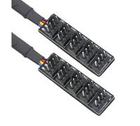 Koolenry PWM Fan Hub 5-Port 2pcs 4-Pin PC CPU Cooling Fan Splitter Hub Adapter Braided Cable