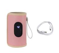 Koolenry Rechargeable Baby Bottle Warmer USB Milk Heater for Car Essential Child Care Accessory Pink