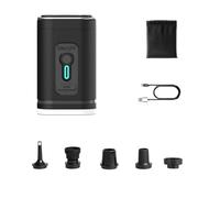 Koolenry Rechargeable Black Mini Air Pump for Camping, Portable, Dual-Purpose with Camping Lamp & Air Bed Inflation