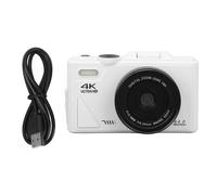 Koolenry Retro Digital Camera 64MP Stabilization Video Pause Function 3 Inch IPS Screen Digital Camera for Vlogging White