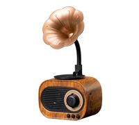 Koolenry Retro Style Bluetooth Speaker Wood Enclosure Portable Wireless Mini Outdoor Sound System Featuring TF Card, FM Radio& Music MP3 Subwoofer