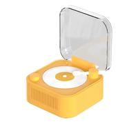 Koolenry Retro Styled Wireless Bluetooth Speaker with Turntable Design, Long Lasting Battery, Mini Yellow Sound Box