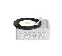 Koolenry Retro Vinyl Bluetooth Speaker with Alarms Clock Alarms Clock Small Record Player Portable Audio Home Smart Stereo A
