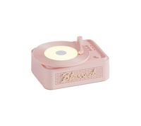 Koolenry Retro Vinyl Bluetooth Speaker with Alarms Clock Alarms Clock Small Record Player Portable Audio Home Smart Stereo C