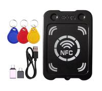 Koolenry RFID Smart Chip Card Reader Copier +3XCUID Keychain NFC Encryption Key Reader IC 13.56Mhz RFID Token Clone Duplicator