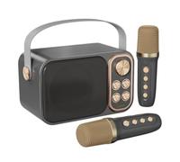 Koolenry RGB LED Light Equipped Portable Karaoke Machine with Wireless Microphones HIFI Stereo Surround Voice Effects Ideal for Parties