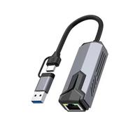 Koolenry RJ45 Ethernet Adapter USB 3.0 TYPE-C 5G Wired Network Card 5000Mbps High Speed for Notebook Desktop Computer Tablet