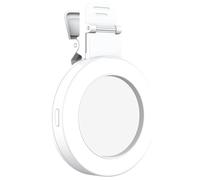 Koolenry Rotatable Ring Light LED Phone Light Rechargeable Selfie Mirror 3 Light Modes White
