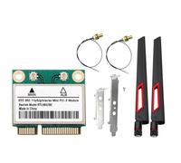Koolenry RTL8852BE WiFi 6 Network Card 10DBI Antennas 1800Mbps Dual Band 2.4G/5GHz BT 5.2 MiniPCIe Interface for Win 10 11