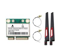 Koolenry RTL8852BE WiFi 6 Network Card Mini PCI-E Dual Band 2.4G/5GHz 1800Mbps Adapter with 10DBI Antennas BT 5.2 for Win 10 11
