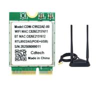 Koolenry RTL8922AE WiFi7 Card 2.4G/5G/6G Tri-Band 6338Mbps Wireless WiFi Card Adapter Bluetooth 5.4 with Dual Antenna Frequency