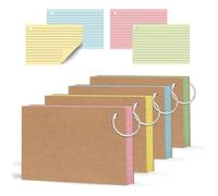 Koolenry Ruled Index Cards 3x5 Inch Flash Cards Colored Flashcard with Ring Lined Note Taking for School Supplies,200 Count