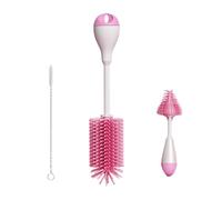 Koolenry Silicone Bottle Brush Cleaner Attachment, Straw Cleaning Brush Set for Cleaning Narrow Neck Containers Pink